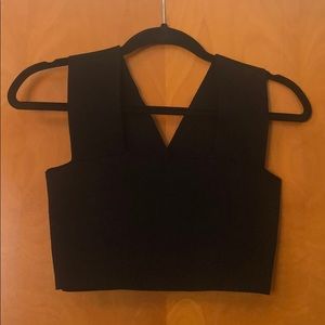 VICI stretch black crop top